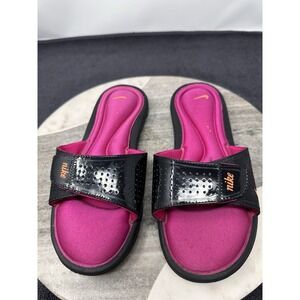 Nike Comfort Footbed Sandals Slides Women's Size 8 Strap Slide Black/Hot Pink